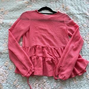 Pink Ruffled Women's Top